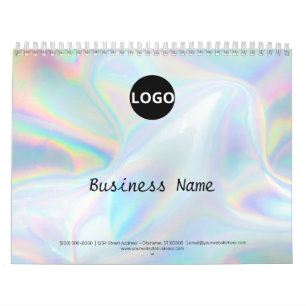 Calendário Design minimalista e Na moda Holográfico