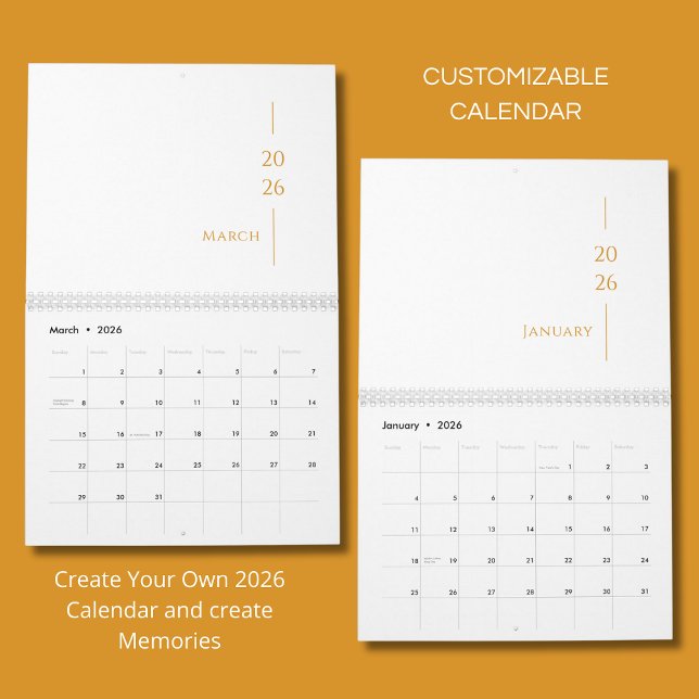 Calendário Design Minimalista Limpo (Criador carregado)