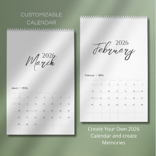 Calendário Design Minimalista Limpo