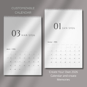 Calendário Design Minimalista Limpo