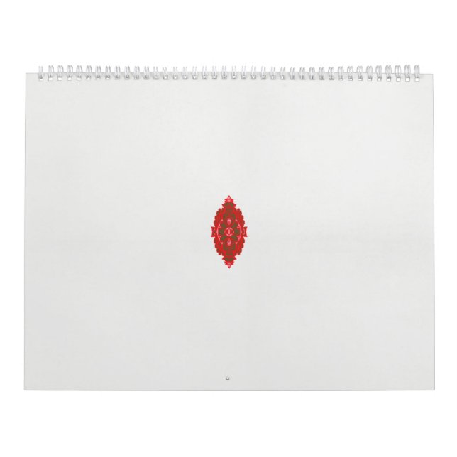 Calendário design vermelho e castanho sobre fundo branco (Capa)