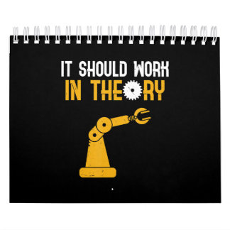Calendário Deve Funcionar Engraçado Robótico Presente