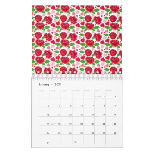 Calendário Dia dos Namorados Felizes dos Corações Rosa das