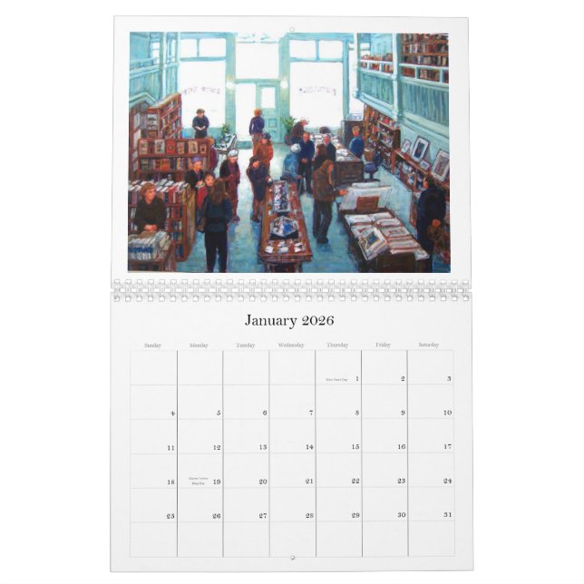 Calendário diário dos pintores 2010 da costa (Jan 2026)