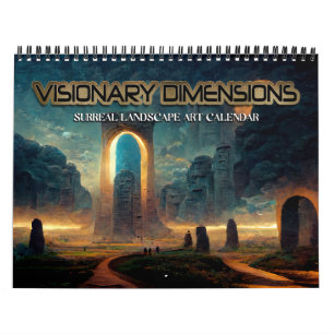 Calendário Dimensões Visionárias 2026 3 Paisagens Surreais