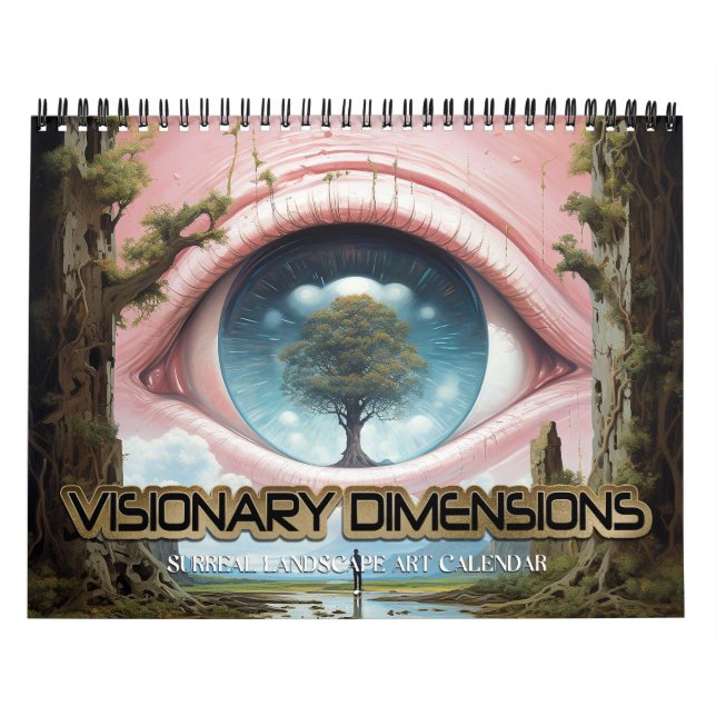 Calendário Dimensões Visionárias 2026 5 Paisagens Surreais (Capa)