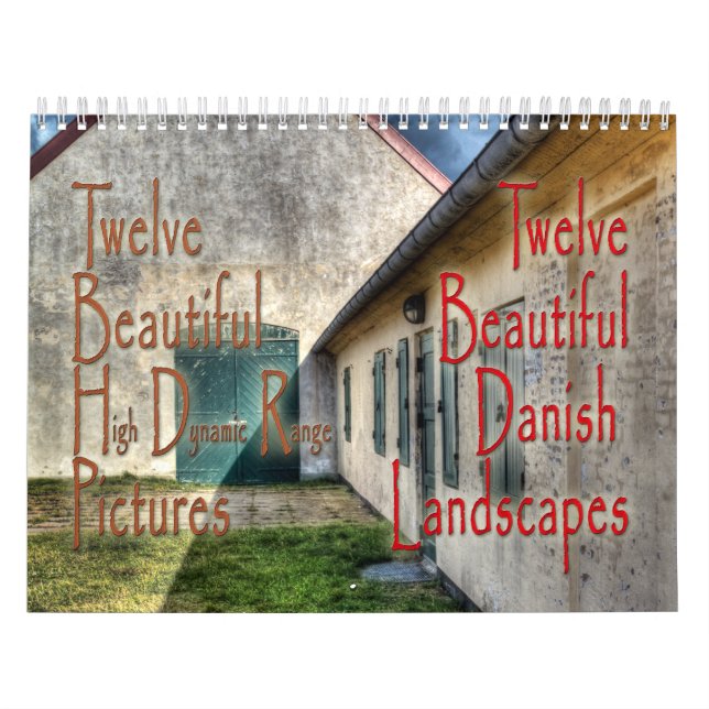 calendário dinamarquês bonito de 12 paisagens (Capa)