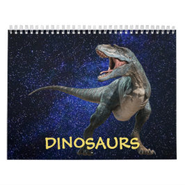 Calendário Dinossauros Dark Shiny Sky Linda Parede