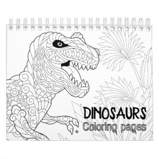 Calendário Dinossauros que colorem páginas