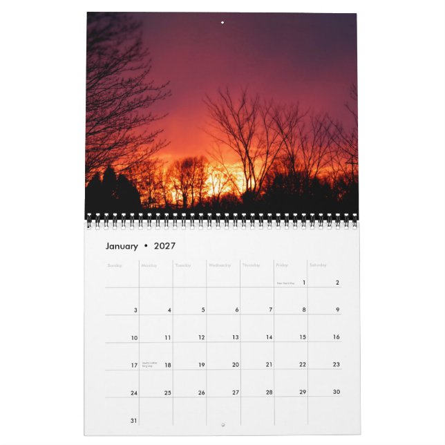 Calendário Distribuidor de Pôrs do sol 2014 (Jan 2027)