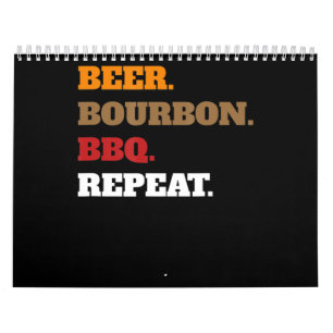 Calendário Diversão do Churrasco de Beer Bourbon Repetição de