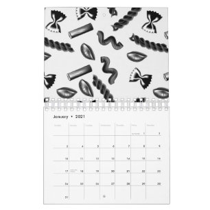 Calendário Diversidade de Massa Cinza Comida Itália Amante Fo