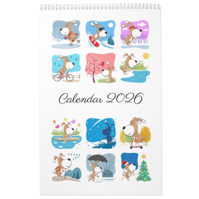 Calendário Divertido Cachorrinho Fofo 2026 (Capa)