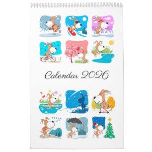 Calendário Divertido Cachorrinho Fofo 2026