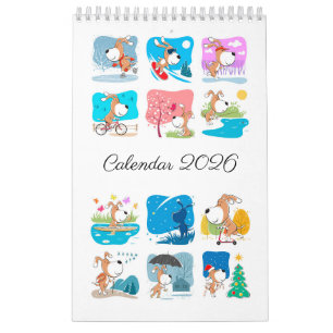 Calendário Divertido Cachorrinho Fofo 2026