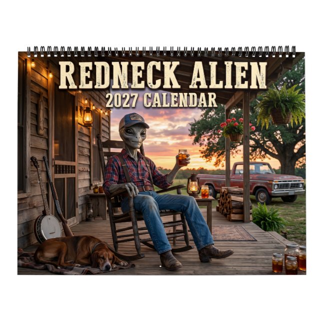 Calendário Divertido de Alien Caipira 2027 (Capa)