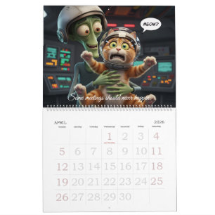 Calendário Divertido de Animais – Humor Excêntrico