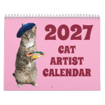 Calendário Divertido de Gatos Artistas 2027