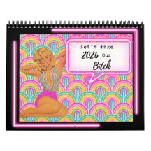 Calendário Divertido de Presente para Amiga Retro 