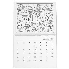 Calendário Divertido para Colorir