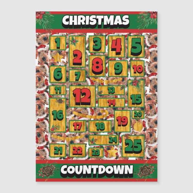 Calendário do Advento de Natal da Contagem Regress (Frente)
