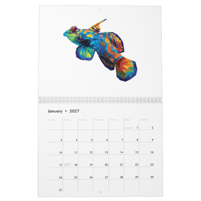 Calendário do animal 2015 do recife (Jan 2027)