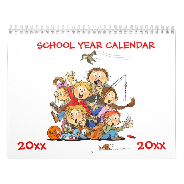 Calendário Do Ano Da Escola Vermelha Para Crianças (Capa)