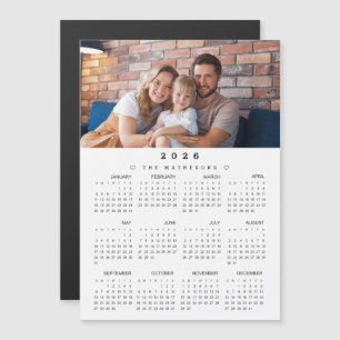 Calendário do ano de cheio 2026 com fotografia mag