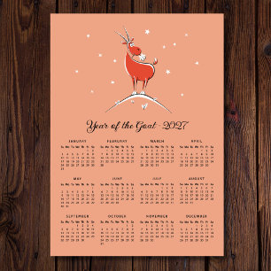 Calendário do Ano Novo Lunar Chinês do Bode 2027