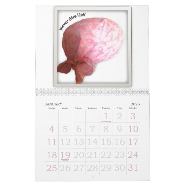 Calendário do apoio ao cancer de mama (Jan 2026)
