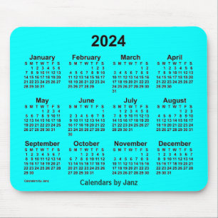 Calendário do Aqua 2024 por Janz Mouse Pad