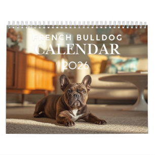 Calendário do Bulldog Francês 2026 12 Meses