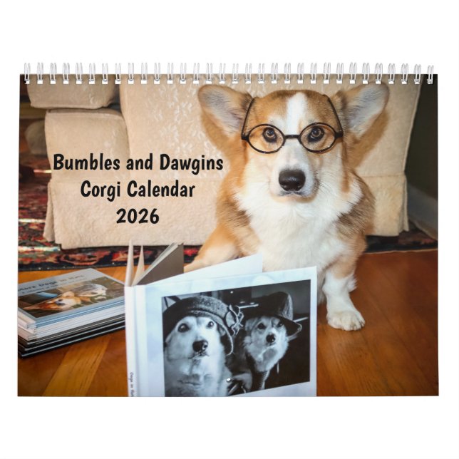 Calendário do Bumbles e Dawgins Corgi 2026 (Capa)