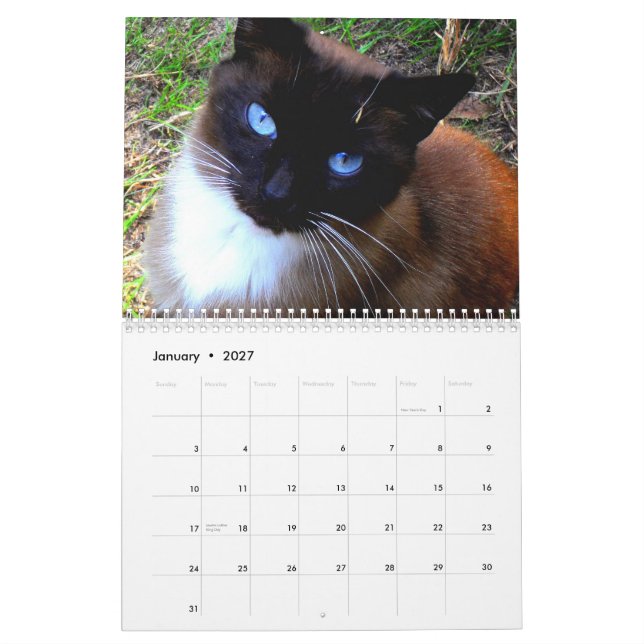 Calendário Do "calendário do rancho Caboodle" (Jan 2027)