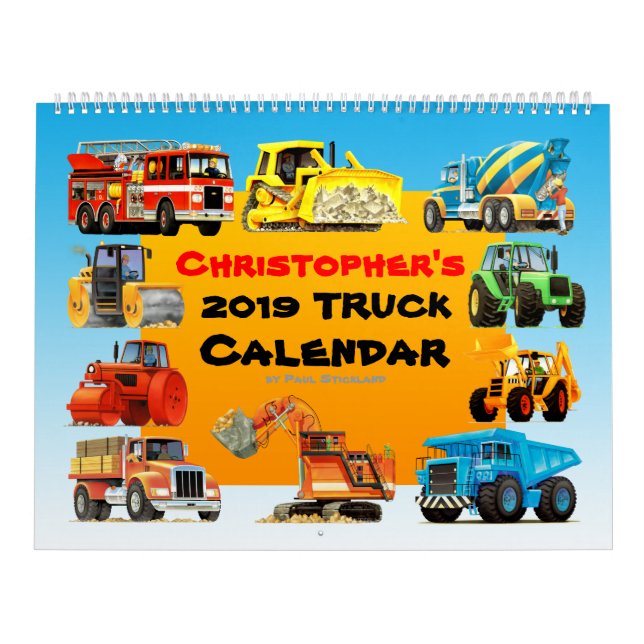 Calendário do caminhão da construção de 2019 (Capa)