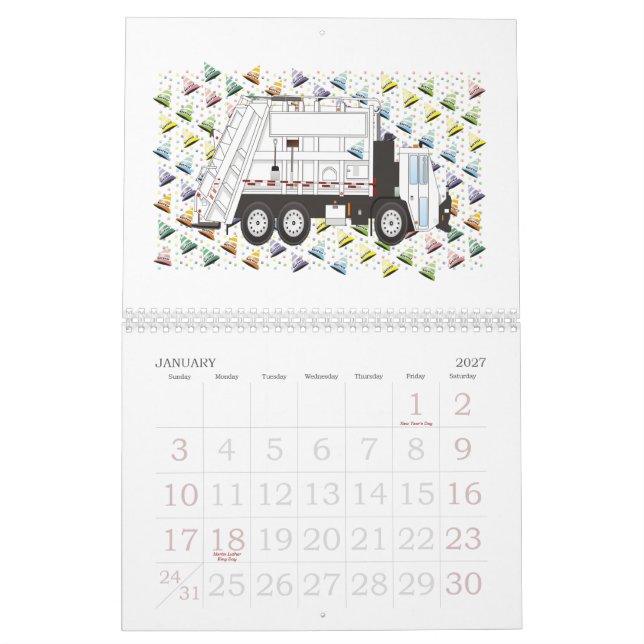 Calendário do caminhão de lixo 2012 (Jan 2027)