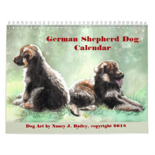 Calendário do cão de german shepherd