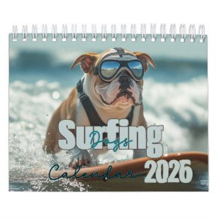 Calendário do Cão de Surfe, Calendário 2025, Cão