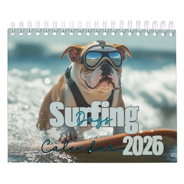 Calendário do Cão de Surfe, Calendário 2025, Cão (Capa)