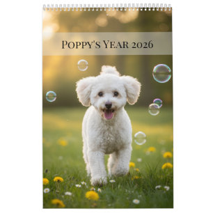 Calendário do Cão Poppy Personalizado 2026
