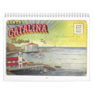 Calendário do Cartão-Postal Retroativo/Vintage