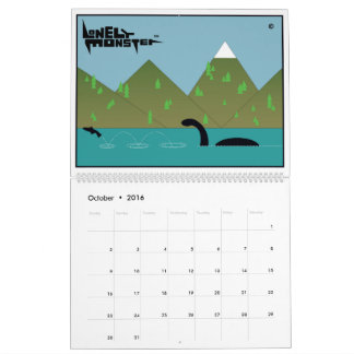 Calendário do Cartoon do Monstro do Solitário (Dua