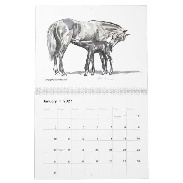 Calendário do cavalo (Jan 2027)