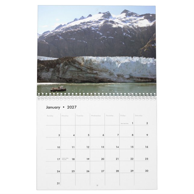 Calendário do cenário de Alaska (Jan 2027)
