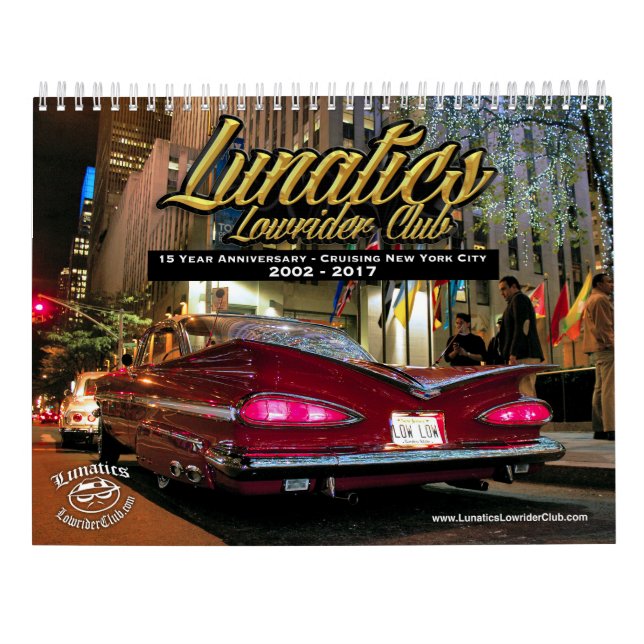 Calendário do clube NYC 2017 do Lowrider de (Verso)
