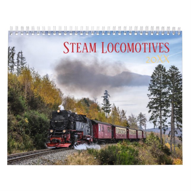Calendário do Comboio com Locomotiva a Vapor (Capa)