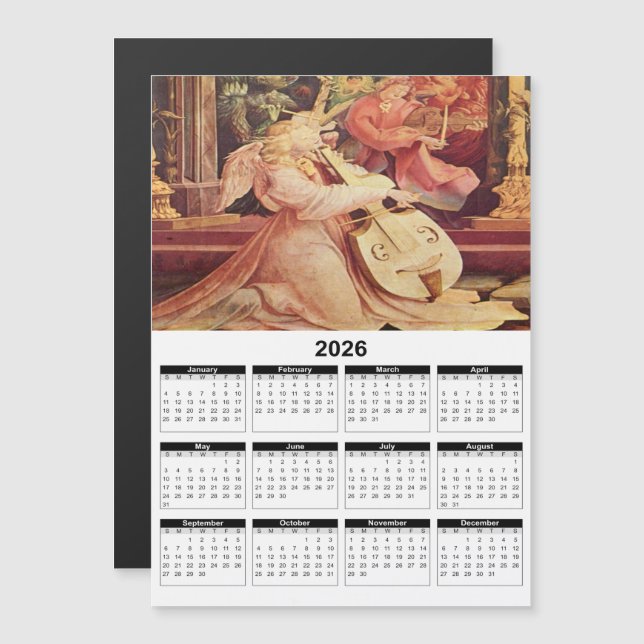 Calendário do Concerto de Anjos 2026 (Frente/Verso)