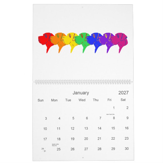 Calendário do Dogue Alemão (Jan 2027)