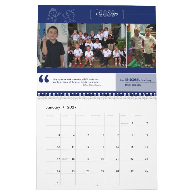 Calendário do EA Pre-K (Jan 2027)
