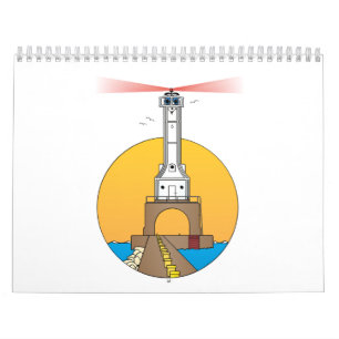 Calendário do farol dos desenhos animados